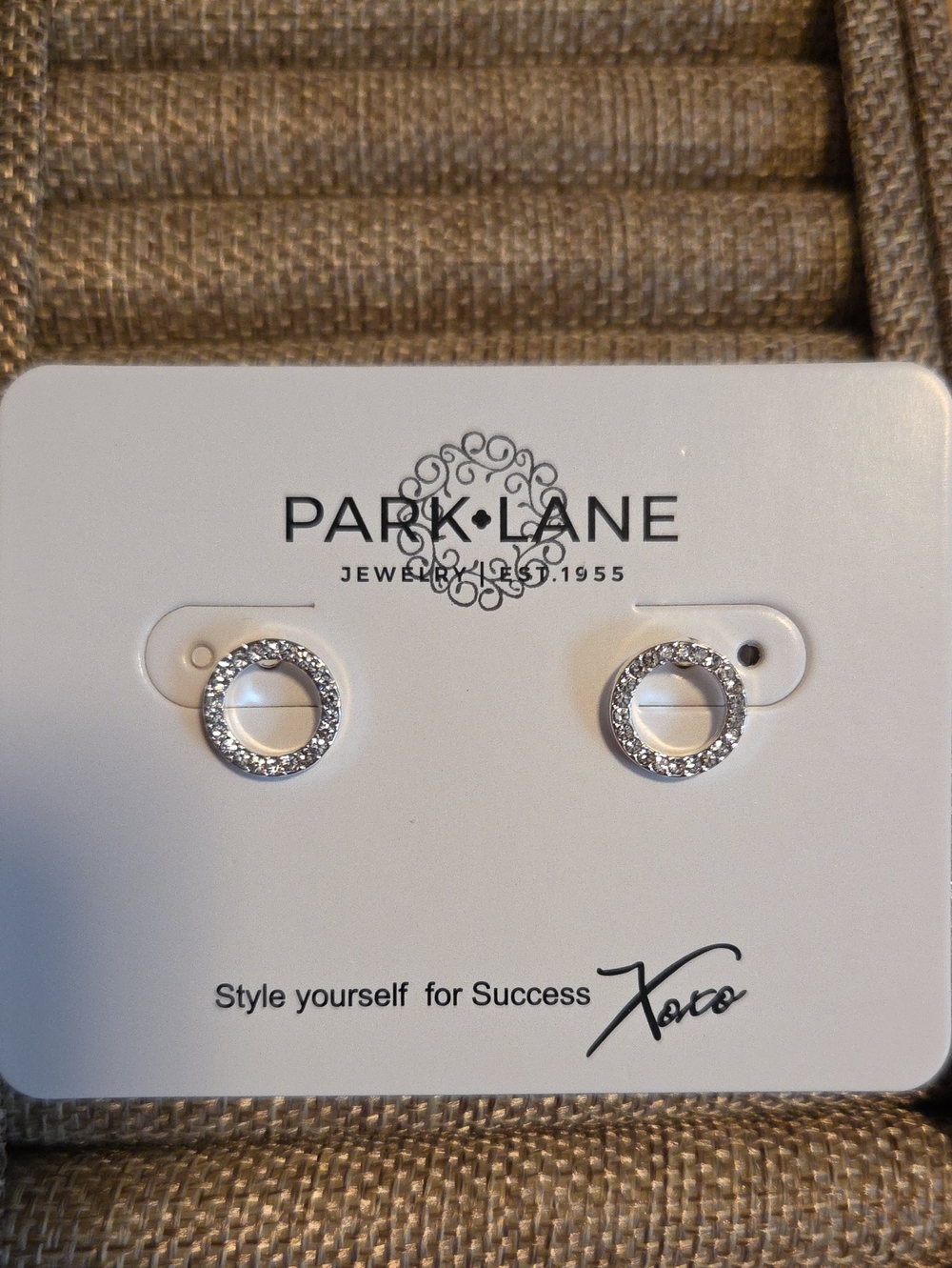 Park Lane Silver Crystal Circle Studs-  Roo